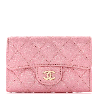 Chanel Iridescent Caviar Quilted Flap Card Holder Rose Pink 1 of 9