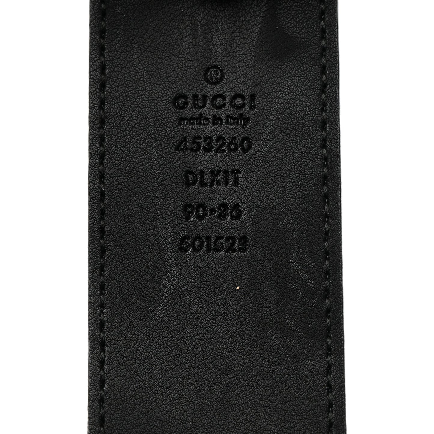Moon Calfskin Pearl Double G 40mm Belt 90 36 Black Cream
