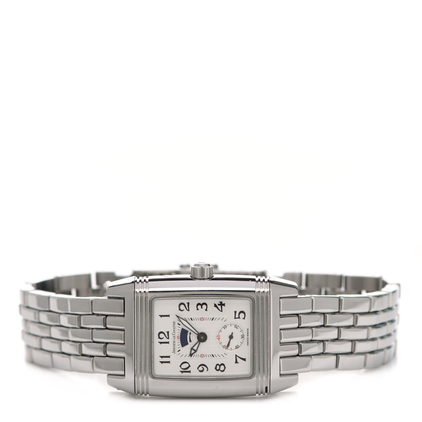 JAEGER-LE COULTRE Stainless Steel Diamond 25mm Reverso Gran Sport Duoface Manual Winding Watch 296.8.74