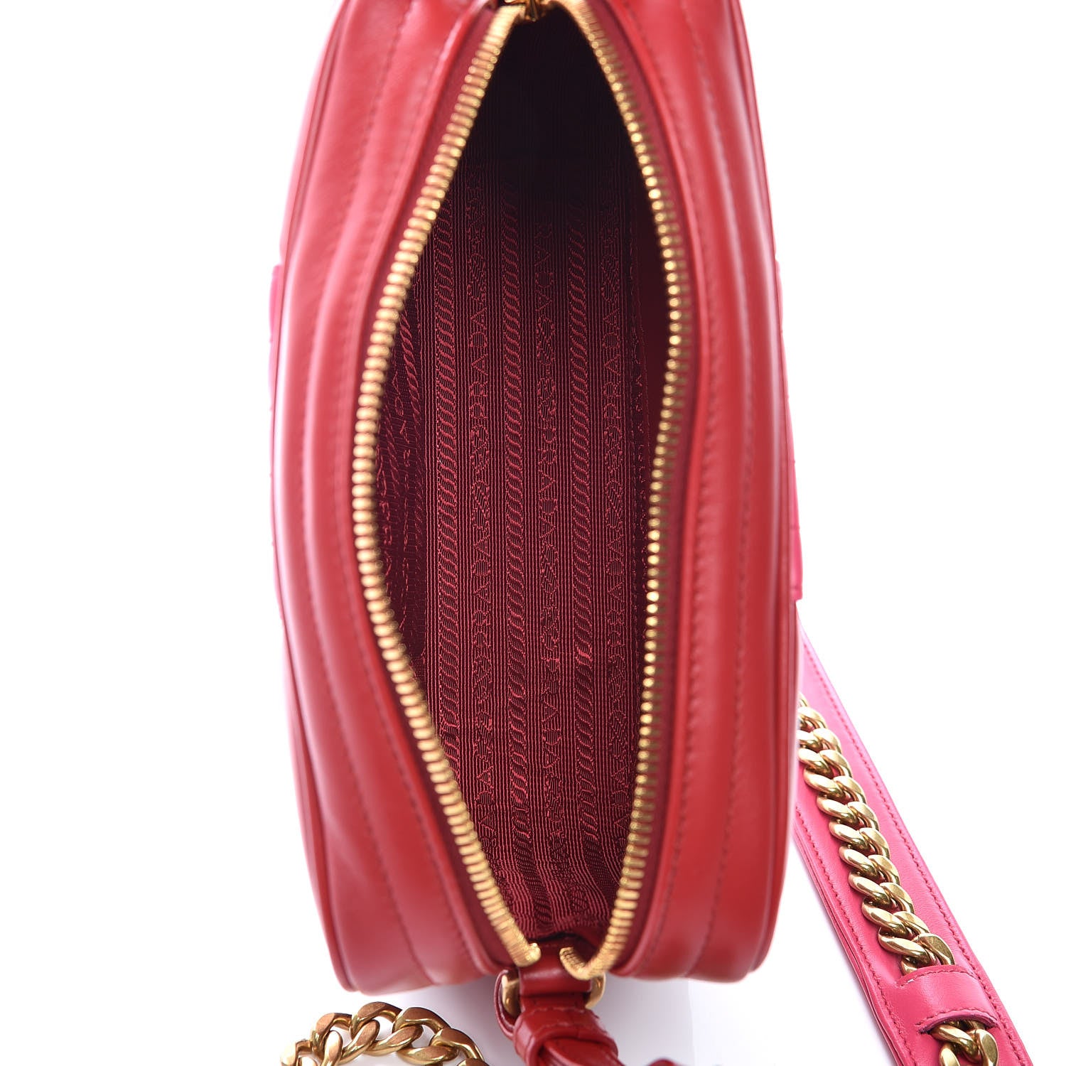 Prada Soft Calfskin Diagramme Crossbody Bag Fuoco Magenta 7 of 9
