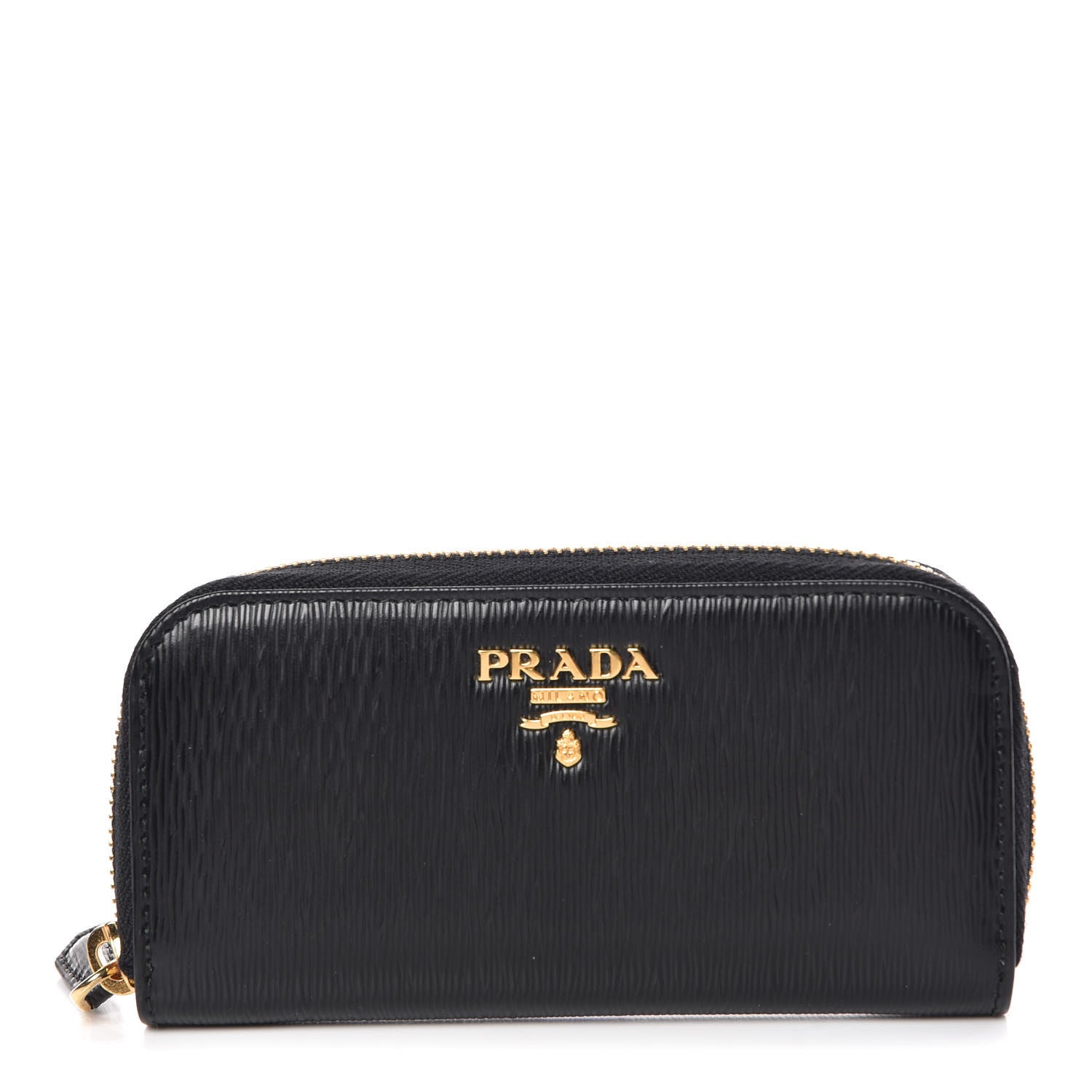 Prada Vitello Move Zip Around 6 Key Holder Black 1 of 7