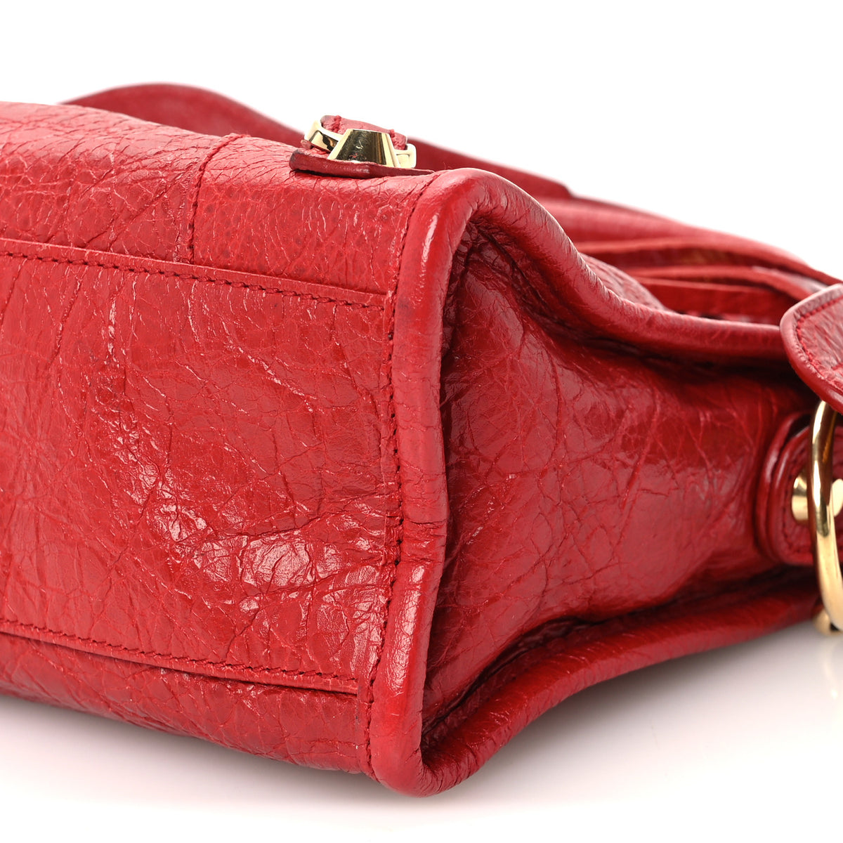 Balenciaga Agneau Gold Metallic Edge Hardware Mini City Rouge Groseille 11 of 11