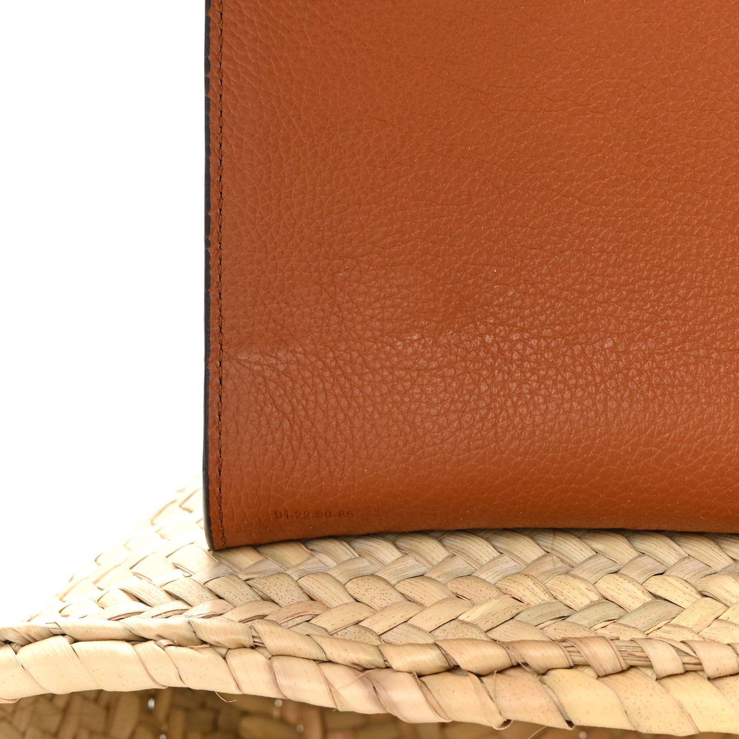 Raffia Calfskin Marcie Basket Tan