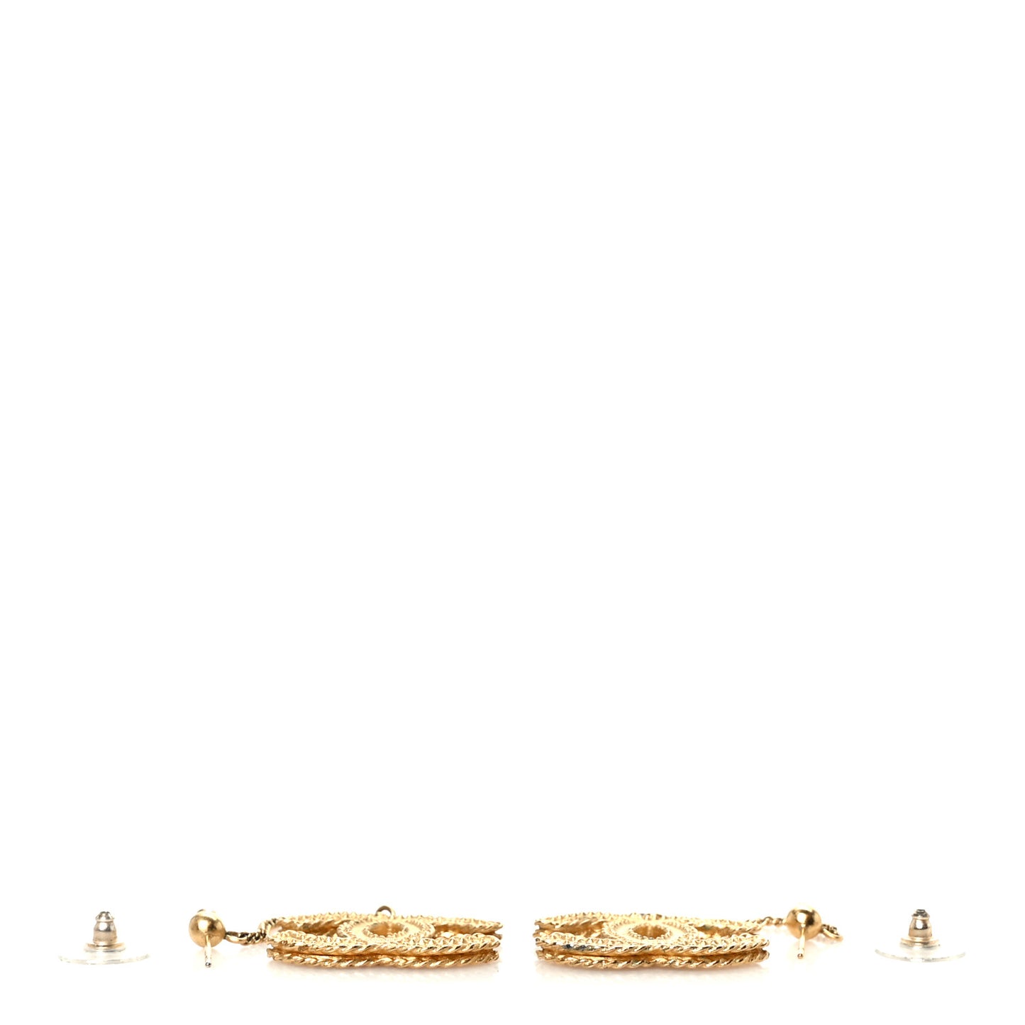 CC Drop Earrings Matte Gold