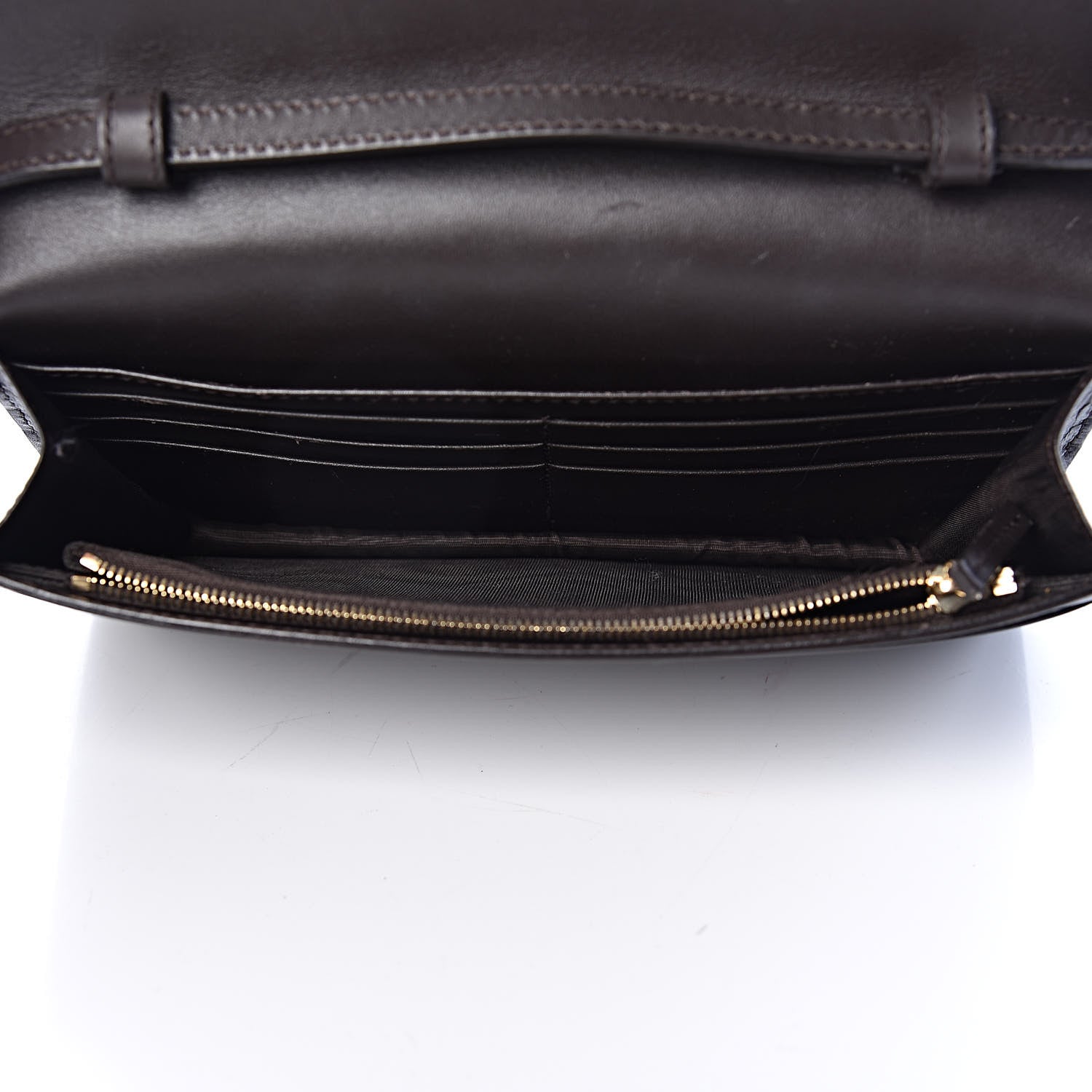 Gucci Monogram Web Strap Wallet Dark Brown 4 of 12