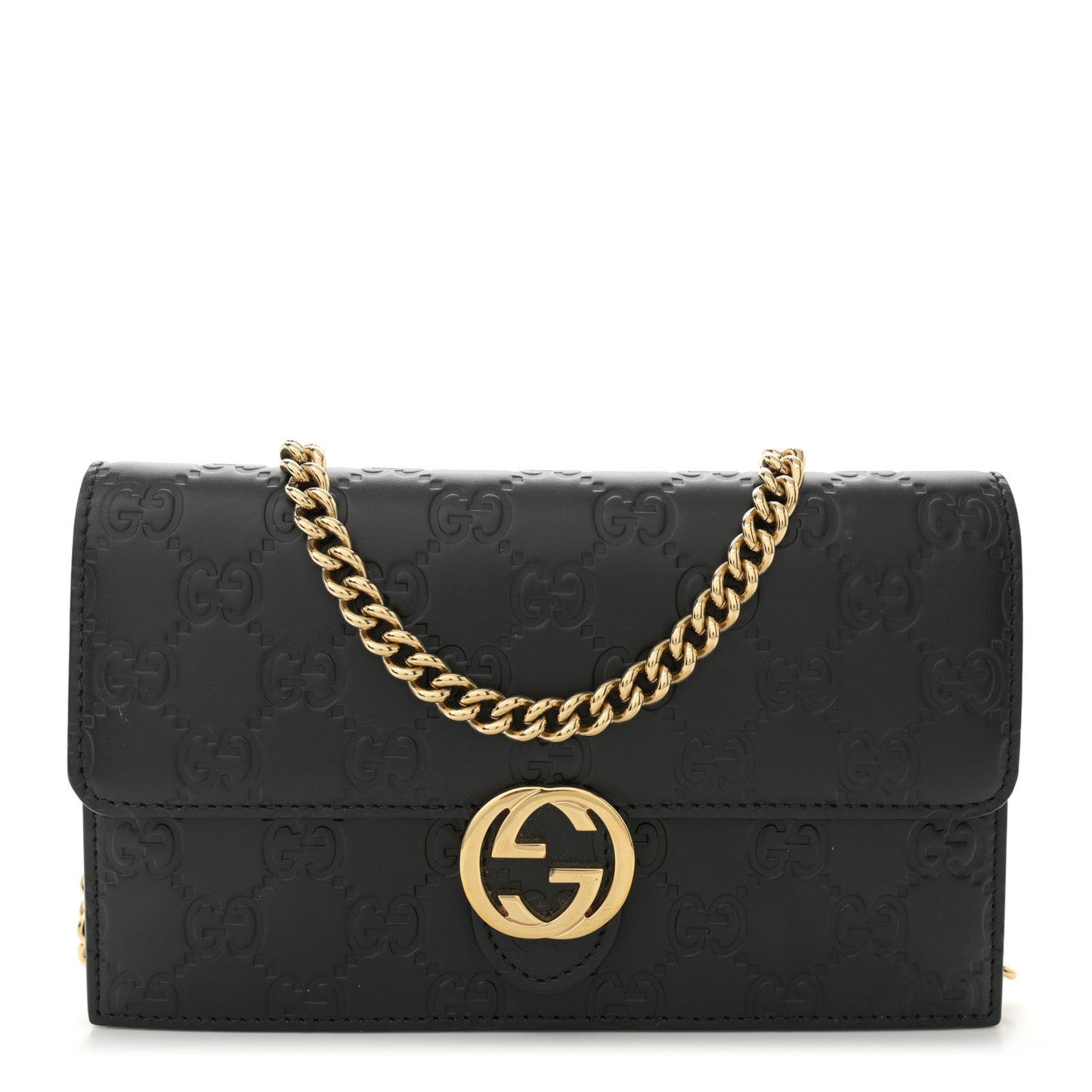 Guccissima Icon Chain Wallet Black