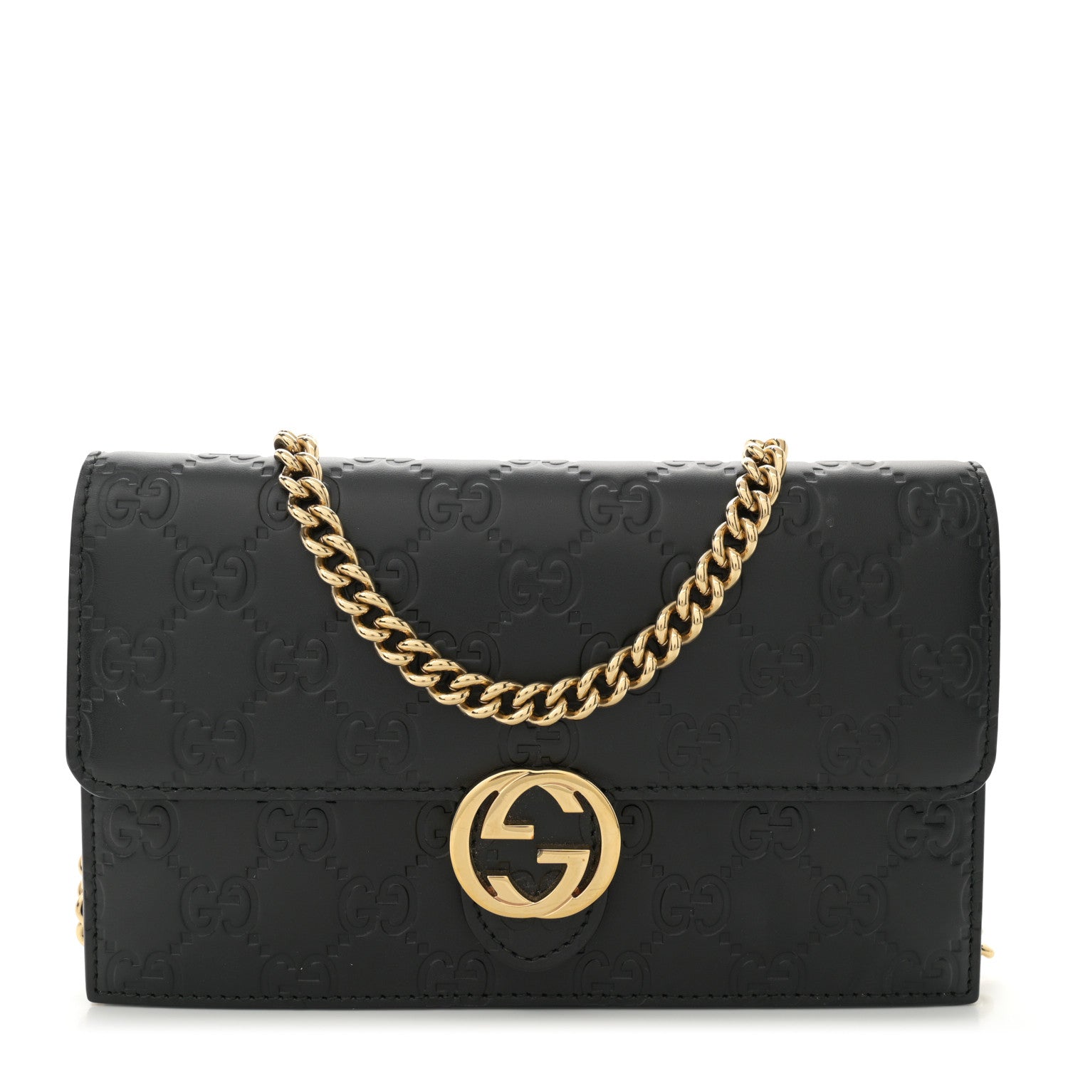 Gucci Guccissima Icon Chain Wallet Black 1 of 13