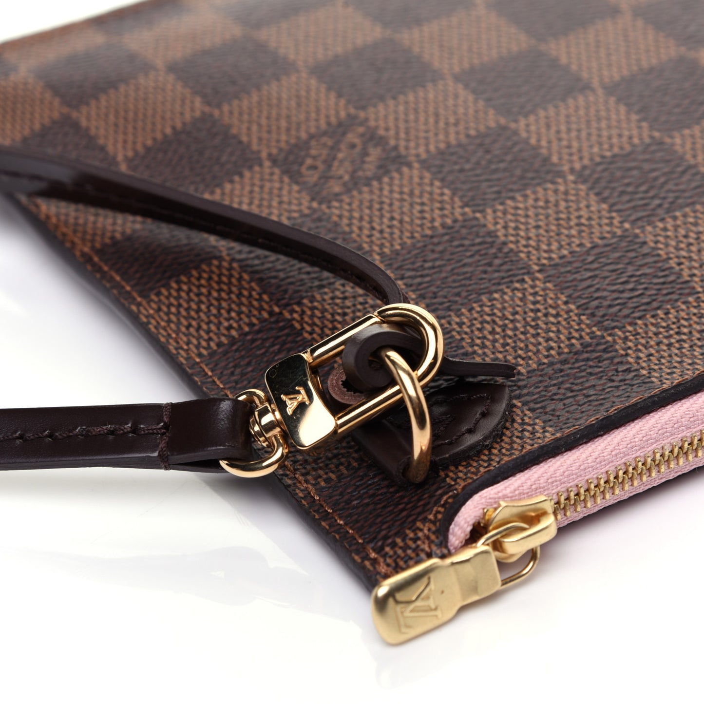 Damier Ebene Neverfull MM GM Pochette Rose Ballerine