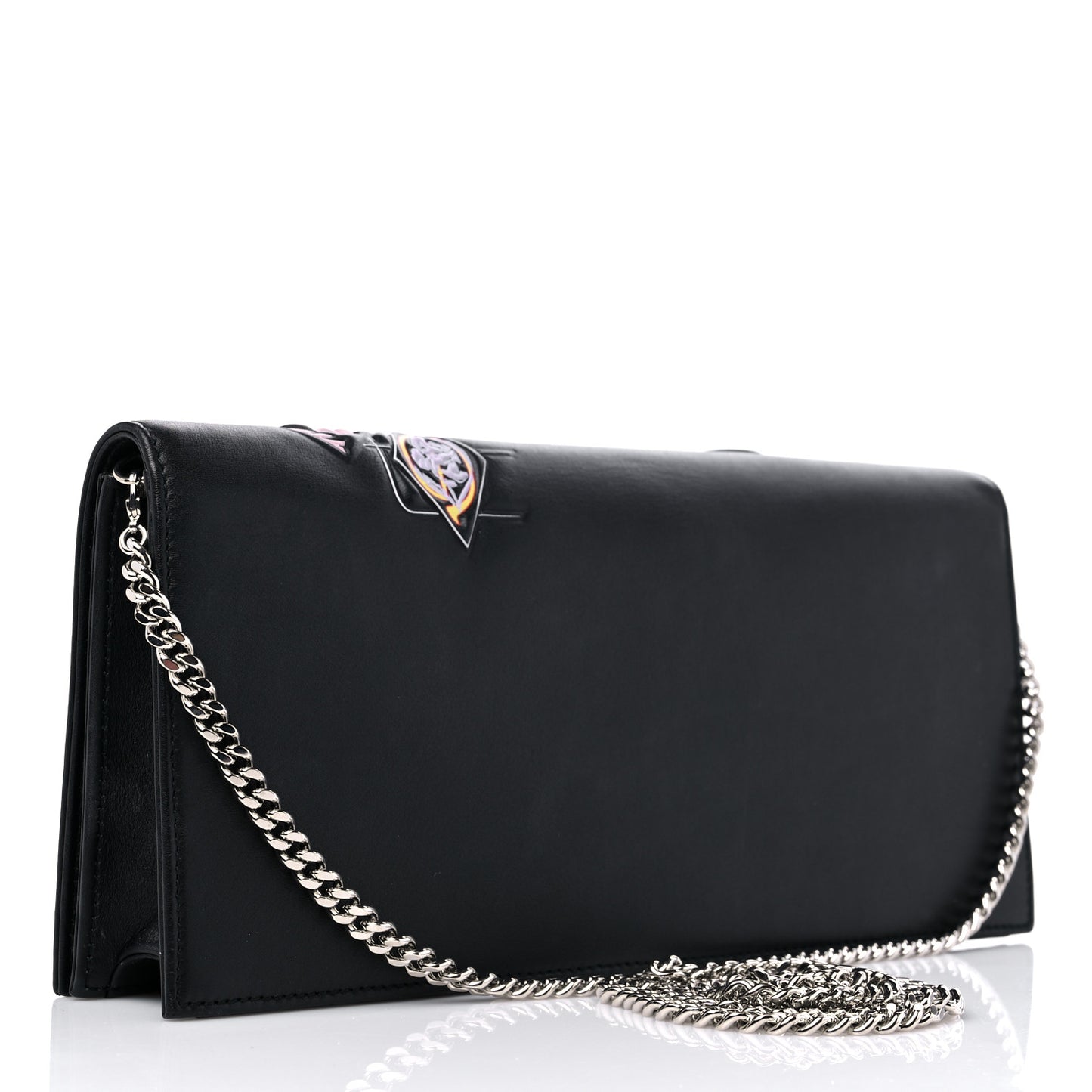 Calfskin Paradise Diorama Croisiere Chain Wallet Black