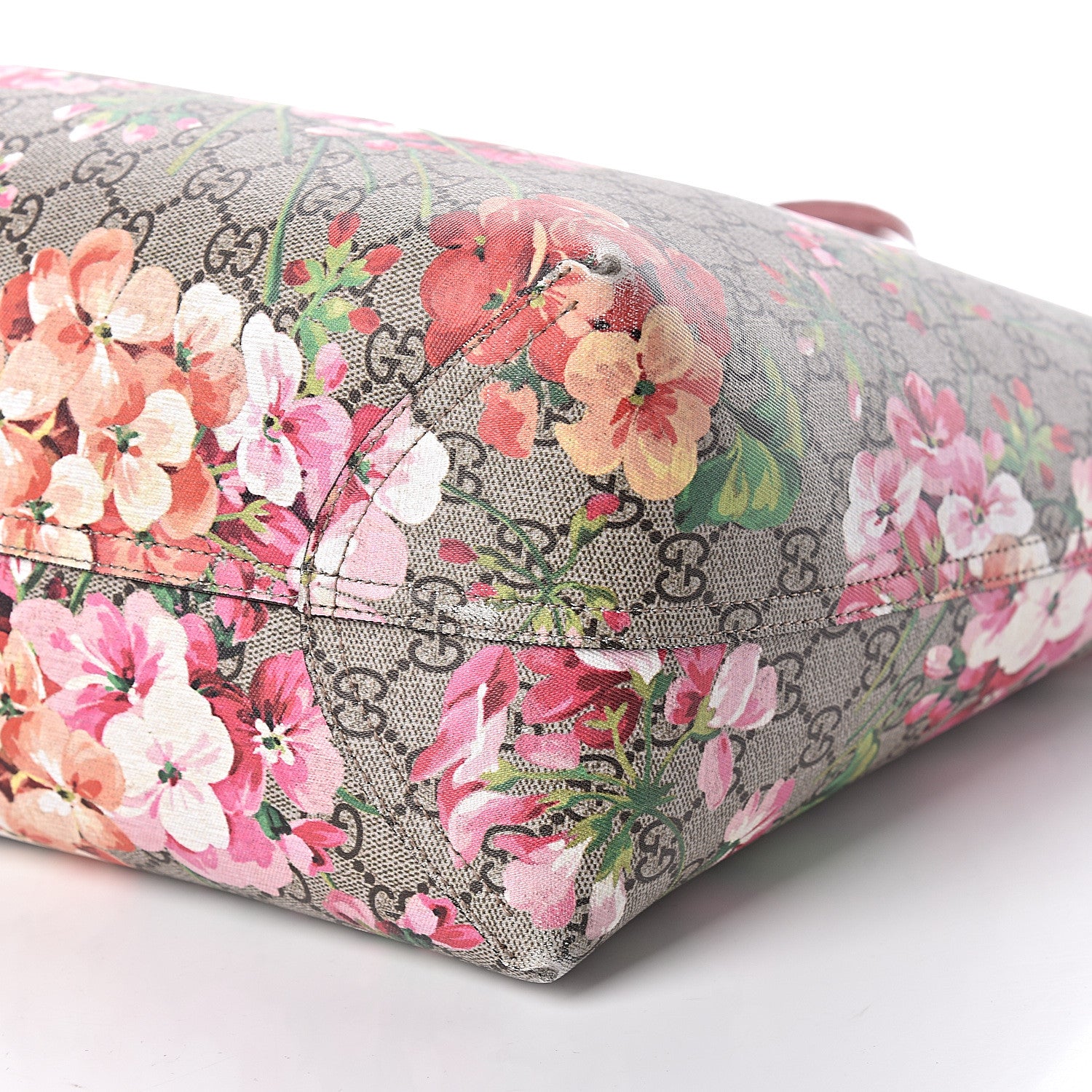 Gucci GG Supreme Monogram Blooms Large Reversible Tote Beige Multicolor Dry Rose 15 of 21