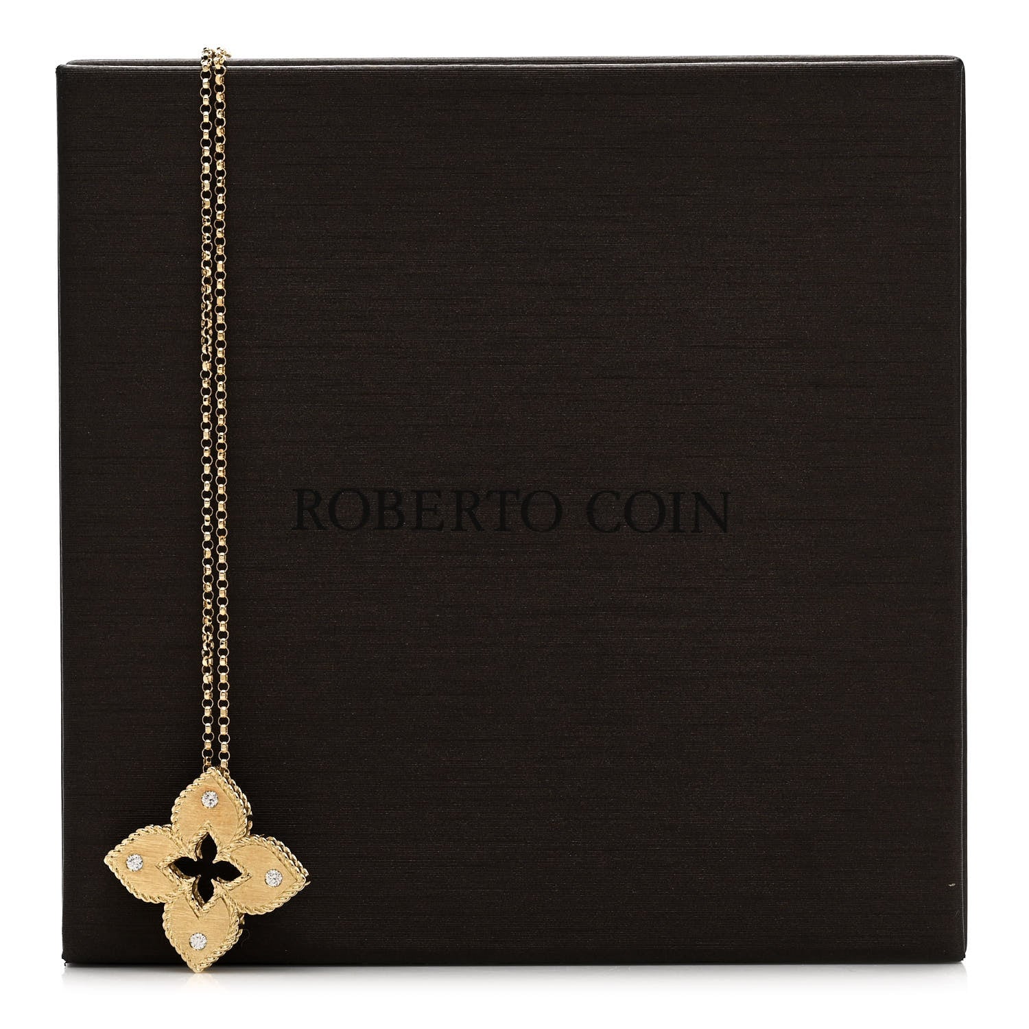 Roberto Coin 18K Yellow Gold Diamond Extra Small Petite Venetian Princess Flower Pendant Necklace 6 of 6
