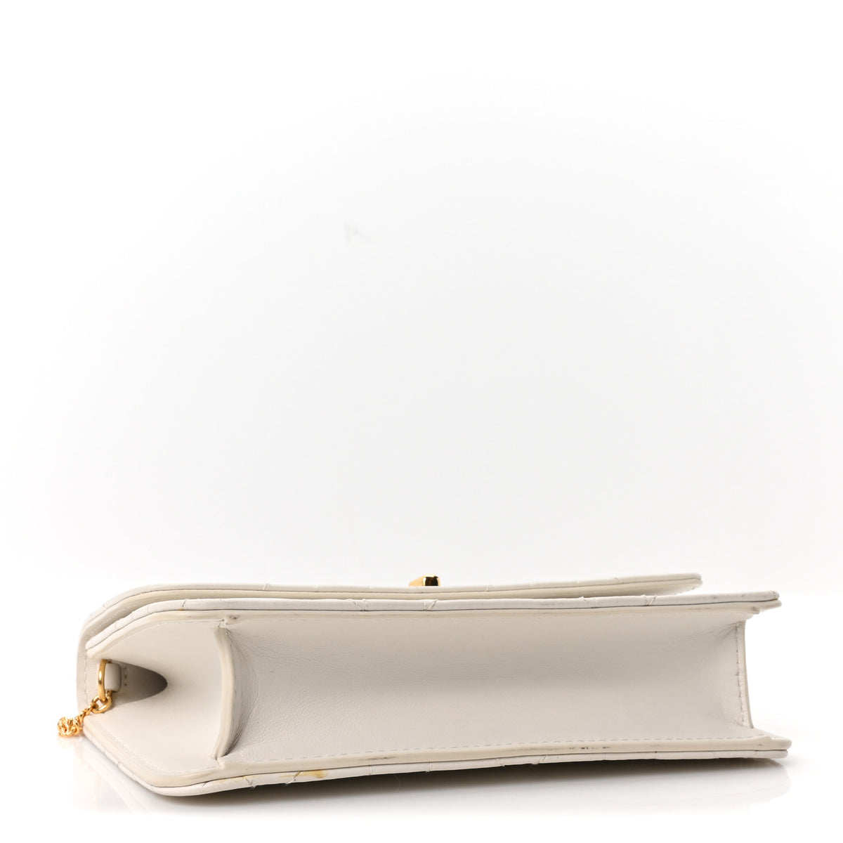 Christian Dior Lambskin Macrocannage Miss Caro Pouch With Chain White 3 of 9