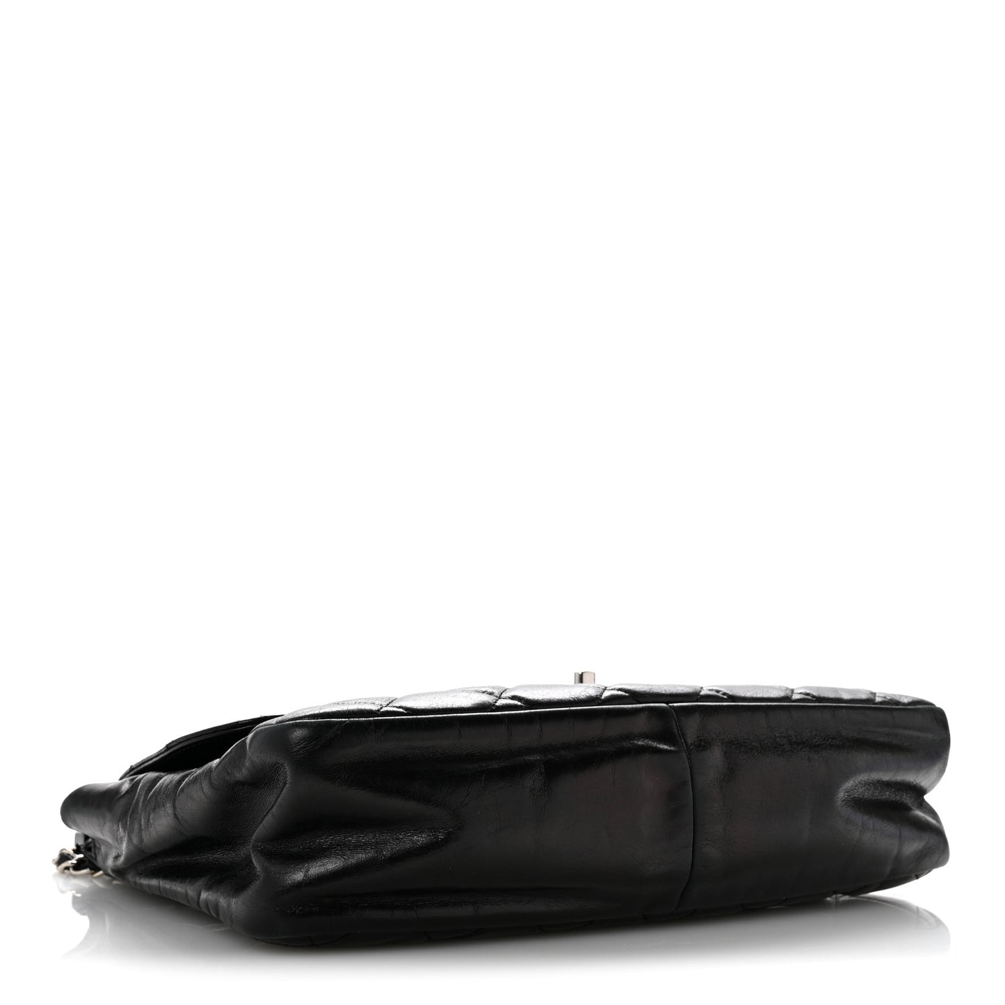 Glazed Calfskin Quilted Small CC Delivery Tote Black