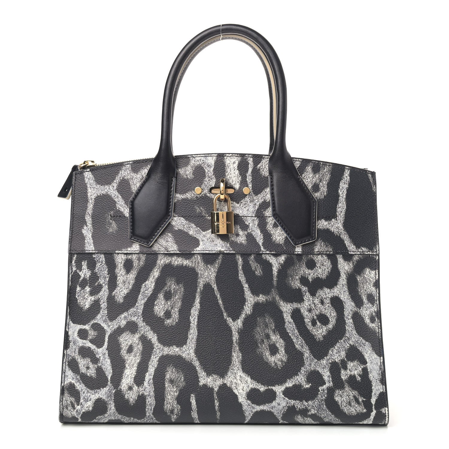 Louis Vuitton Canvas Calfskin Wild Animal Print City Steamer MM Black 1 of 4