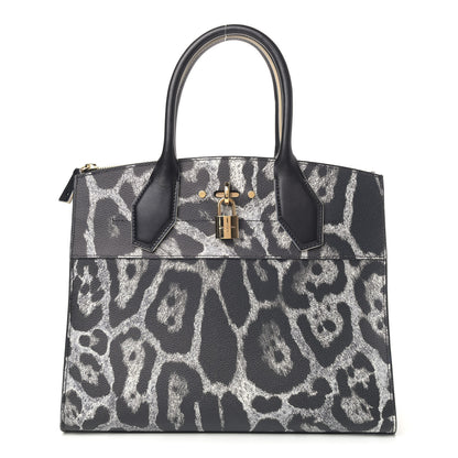 Louis Vuitton Canvas Calfskin Wild Animal Print City Steamer MM Black 1 of 4