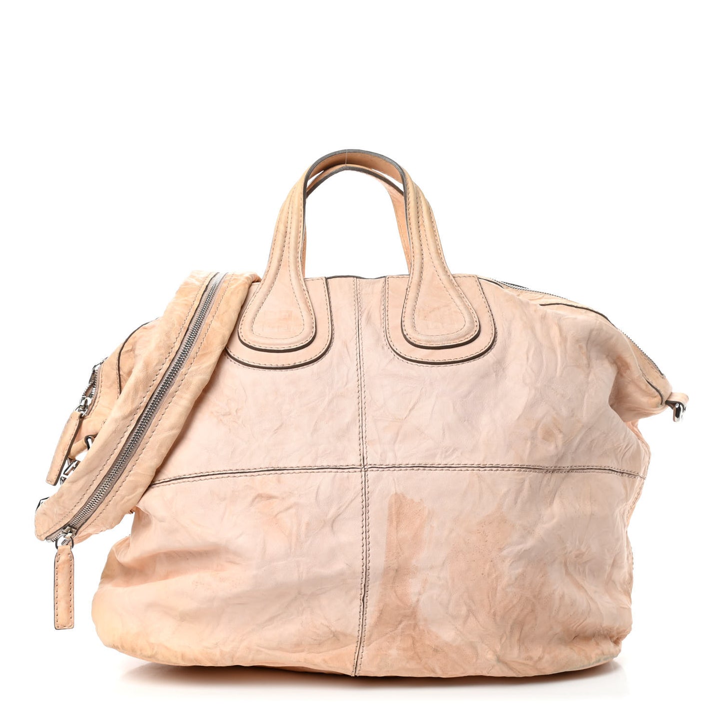 Wrinkled Lambskin Large Nightingale Beige