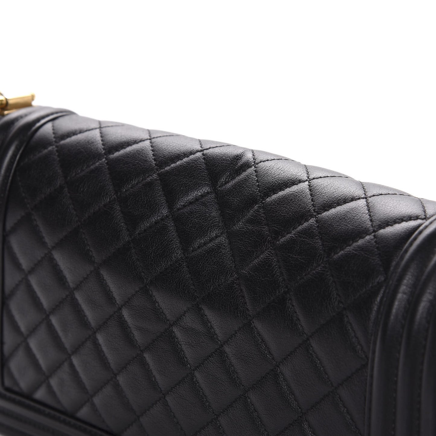 Calfskin Quilted Medium Boy Flap Black