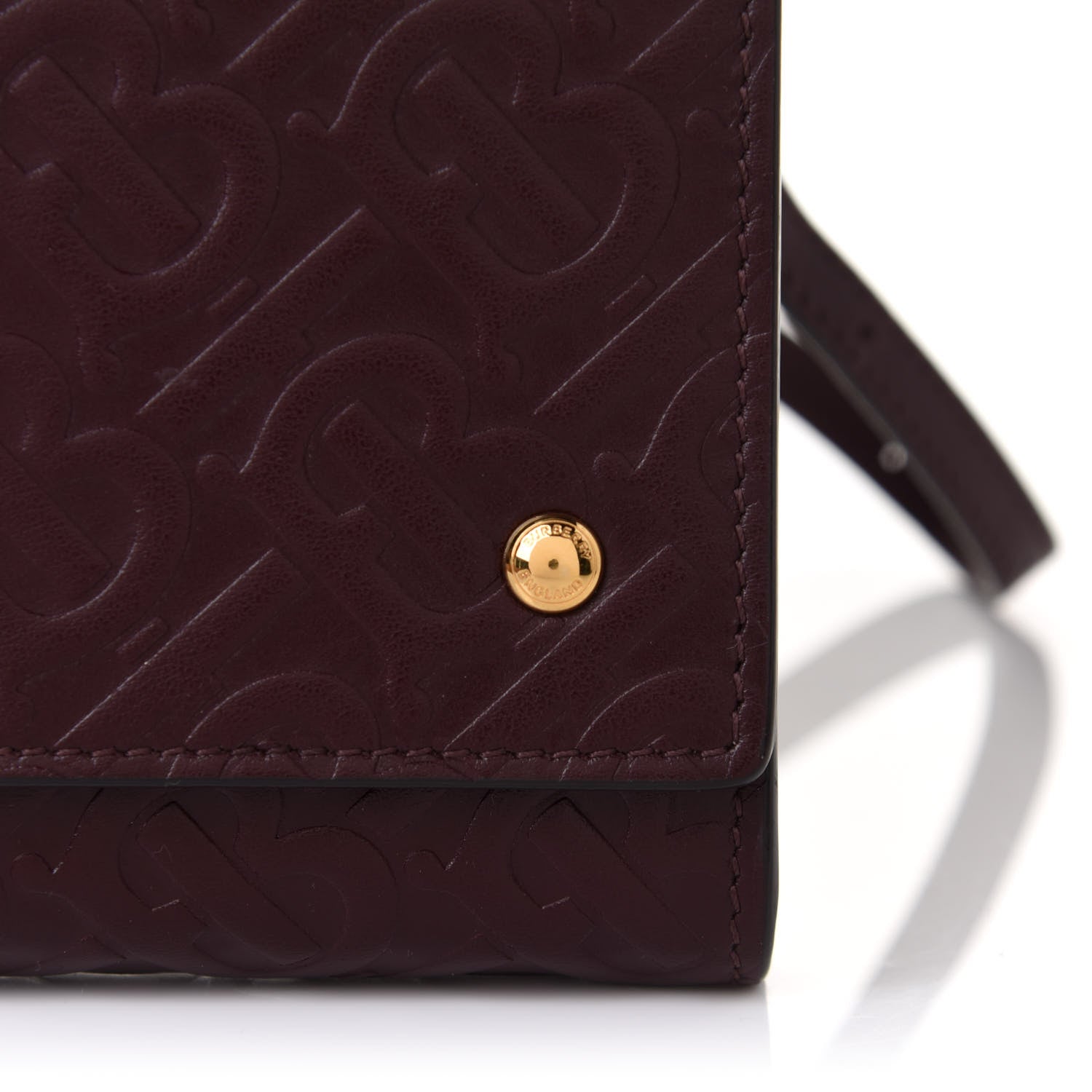 Burberry Calfskin Embossed Monogram Large Crossbody Oxblood 7 of 12
