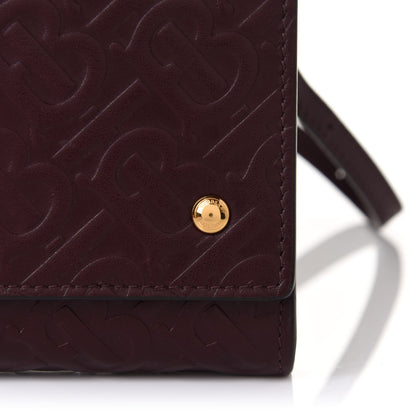 Burberry Calfskin Embossed Monogram Large Crossbody Oxblood 7 of 12