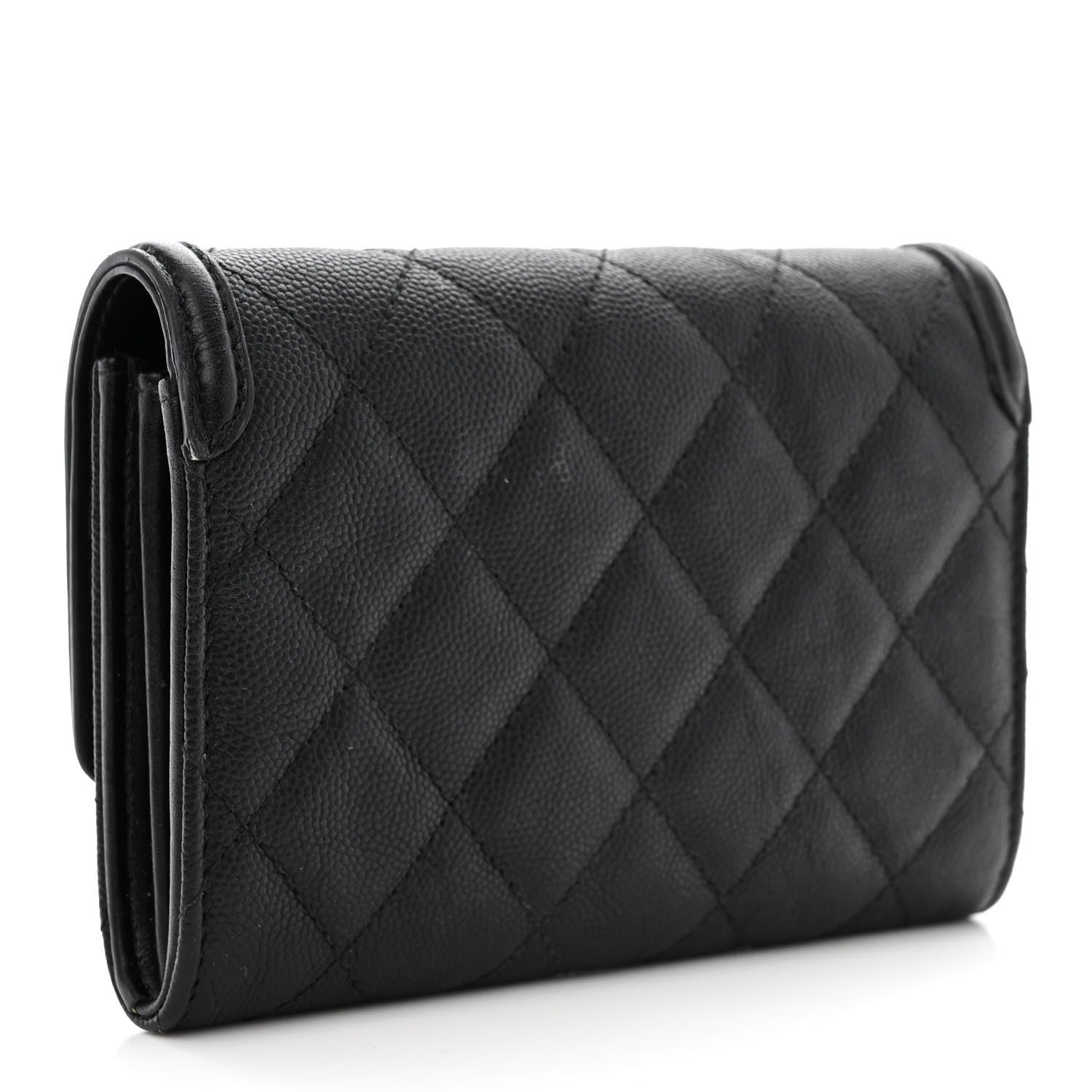 Chanel Caviar Quilted Medium Filigree Flap Wallet Black 3 of 12