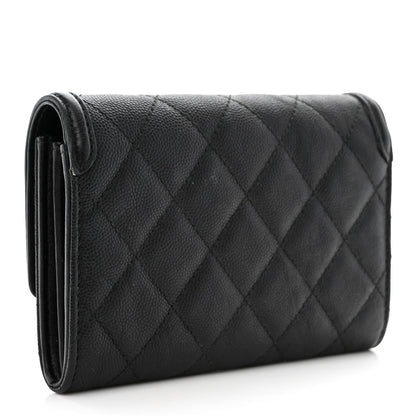 Chanel Caviar Quilted Medium Filigree Flap Wallet Black 3 of 12