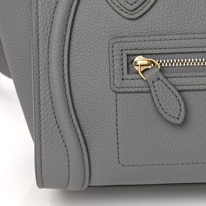 Celine Drummed Calfskin Nano Luggage Kohl 21 of 21
