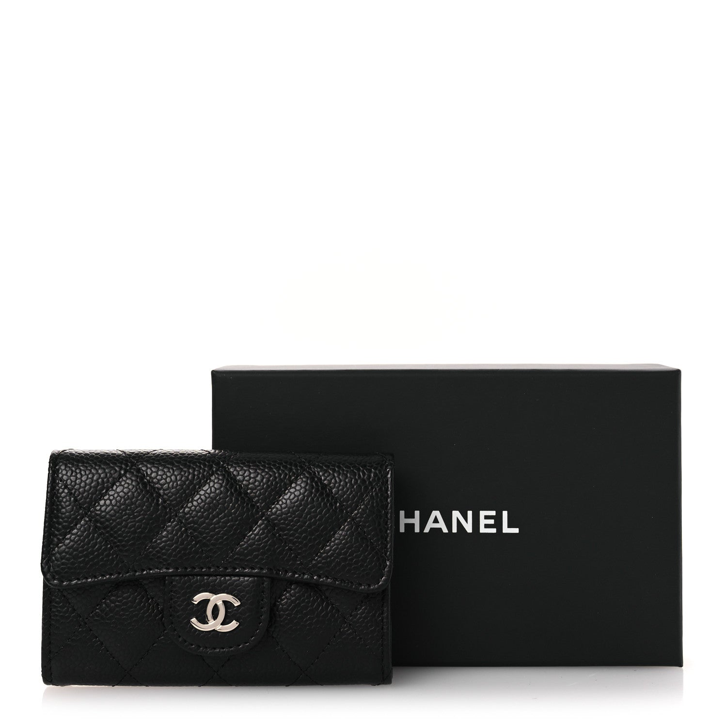 Chanel Caviar Quilted Flap Card Holder Wallet Black 10 of 10