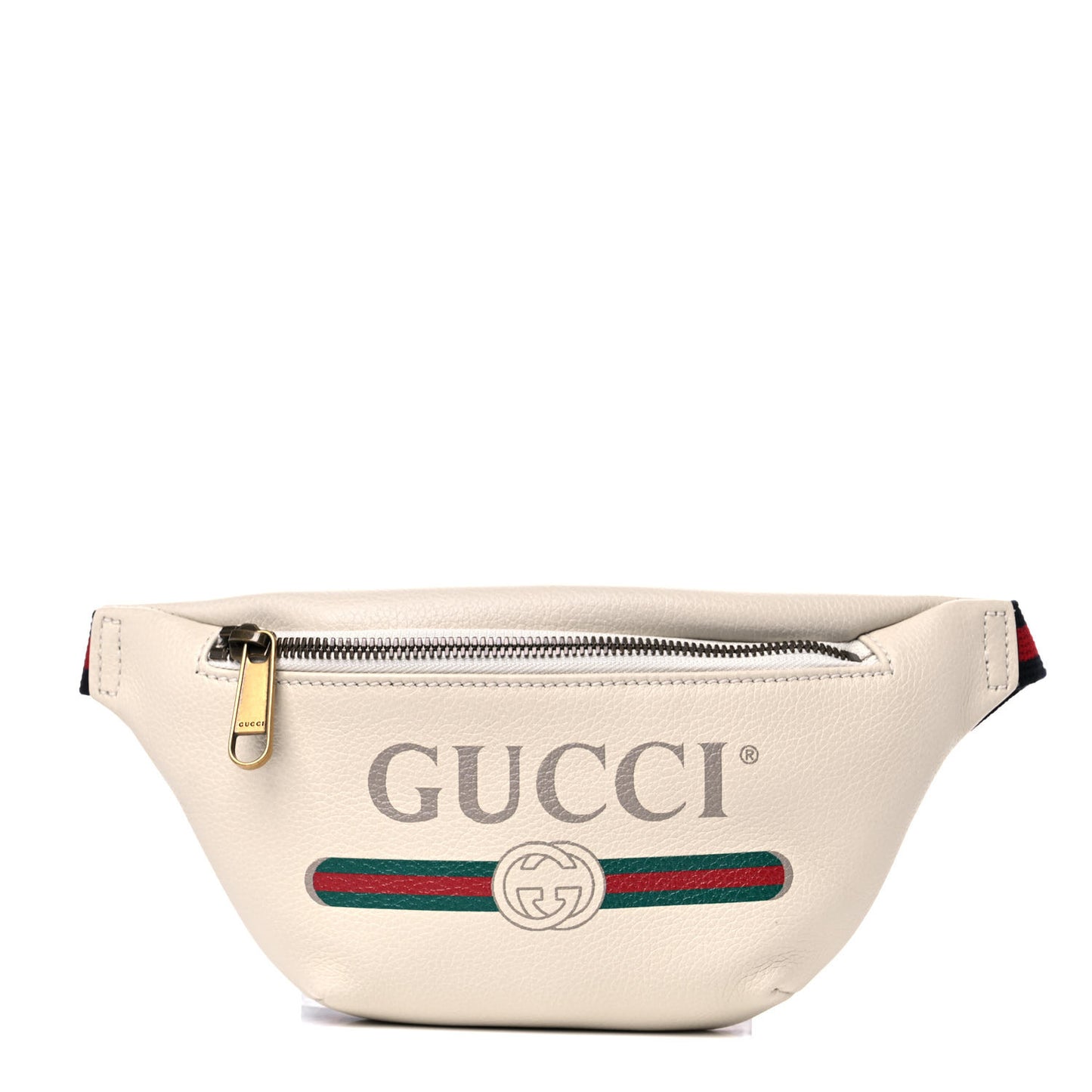 Grained Calfskin Small Logo Belt Bag White