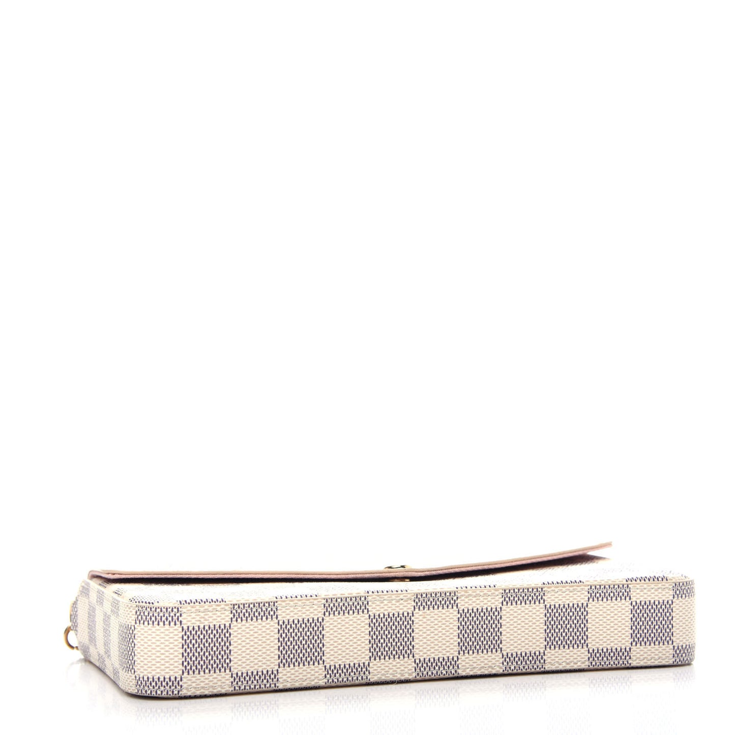 Damier Azur Pochette Felicie Chain Wallet Rose Ballerine