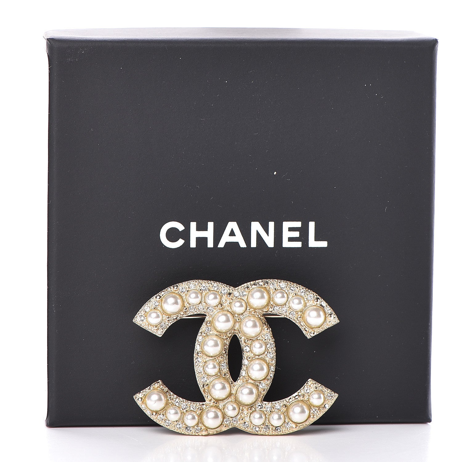 Chanel Pearl Crystal CC Brooch Gold 5 of 5