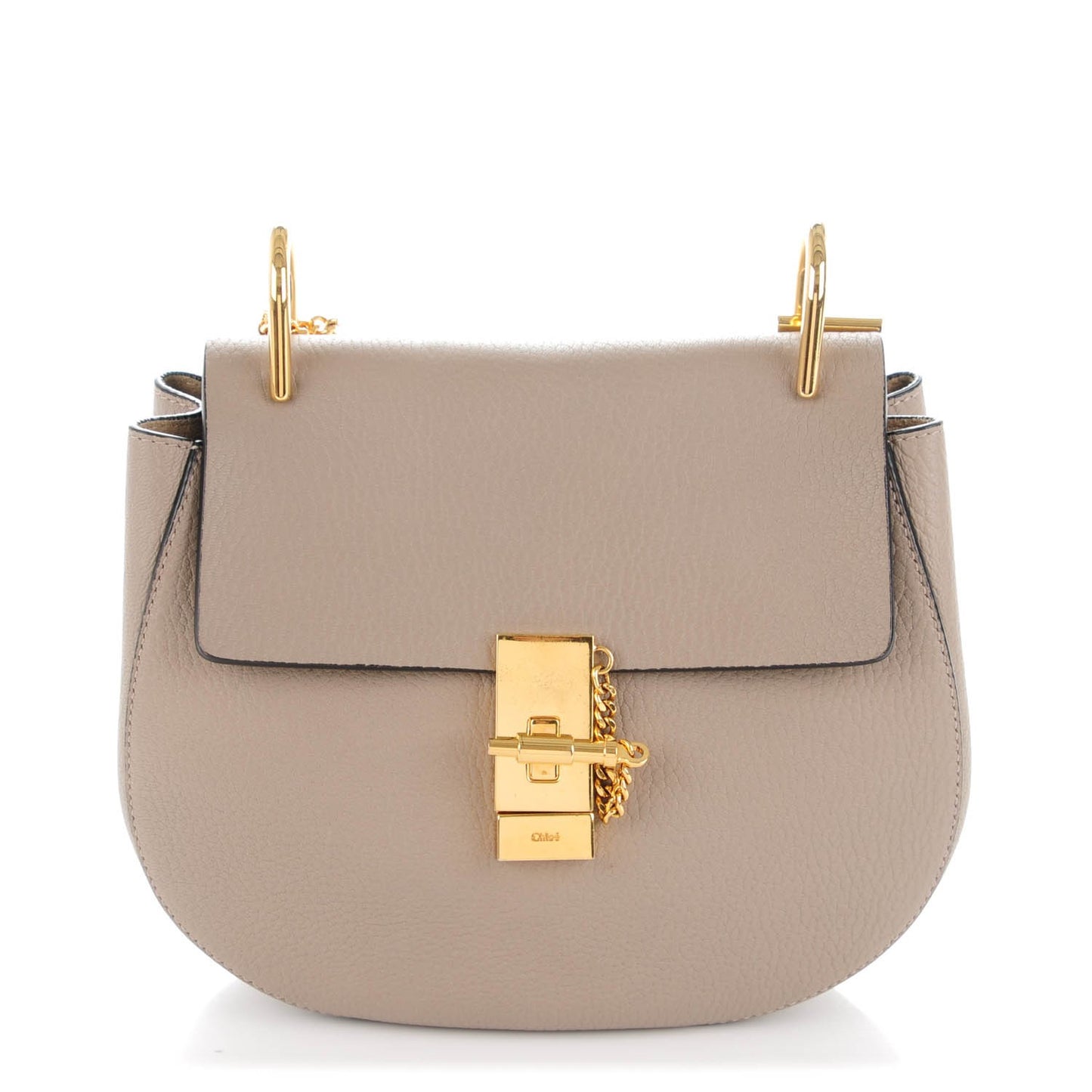 Grained Lambskin Drew Shoulder Bag Motty Grey