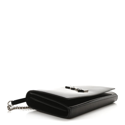 Saint Laurent Patent Calfskin Monogram Kate Wallet On Chain Black 4 of 9