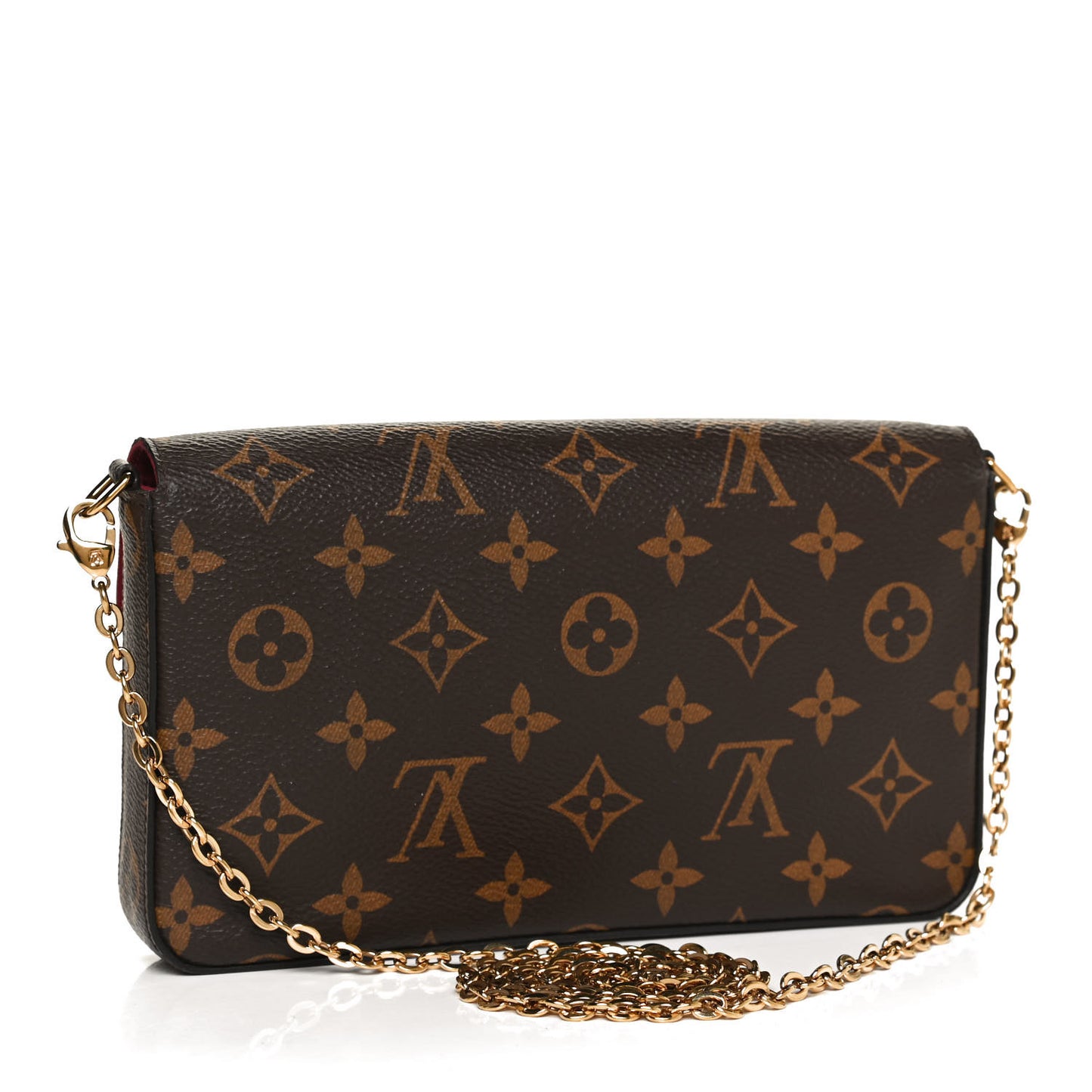 Monogram Pochette Felicie Chain Wallet Fuchsia