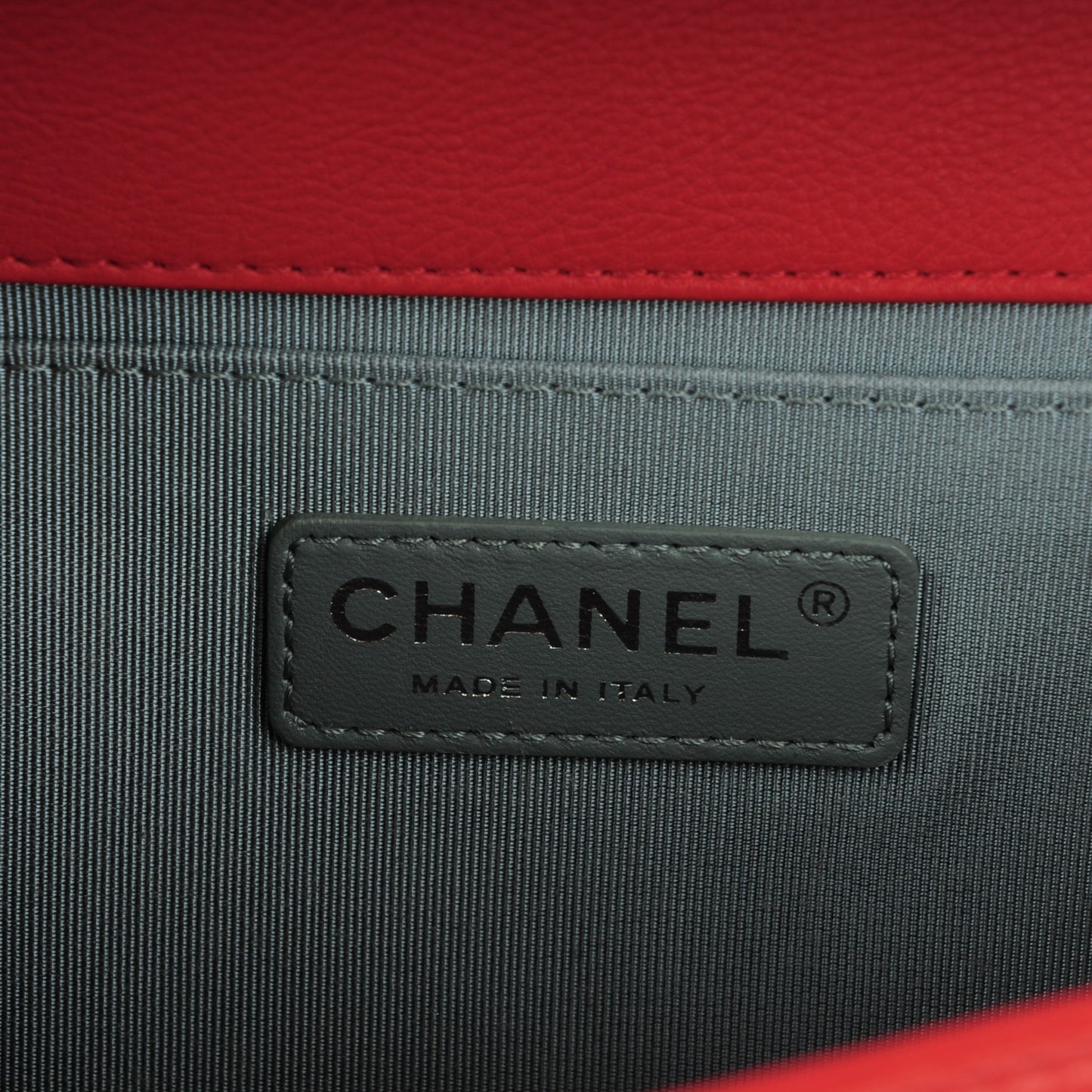 Calfskin Quilted Double Stitch Medium Boy Flap Red