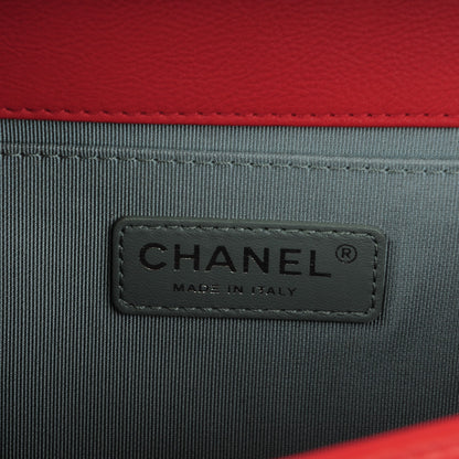 Chanel Calfskin Quilted Double Stitch Medium Boy Flap Red 7 of 8