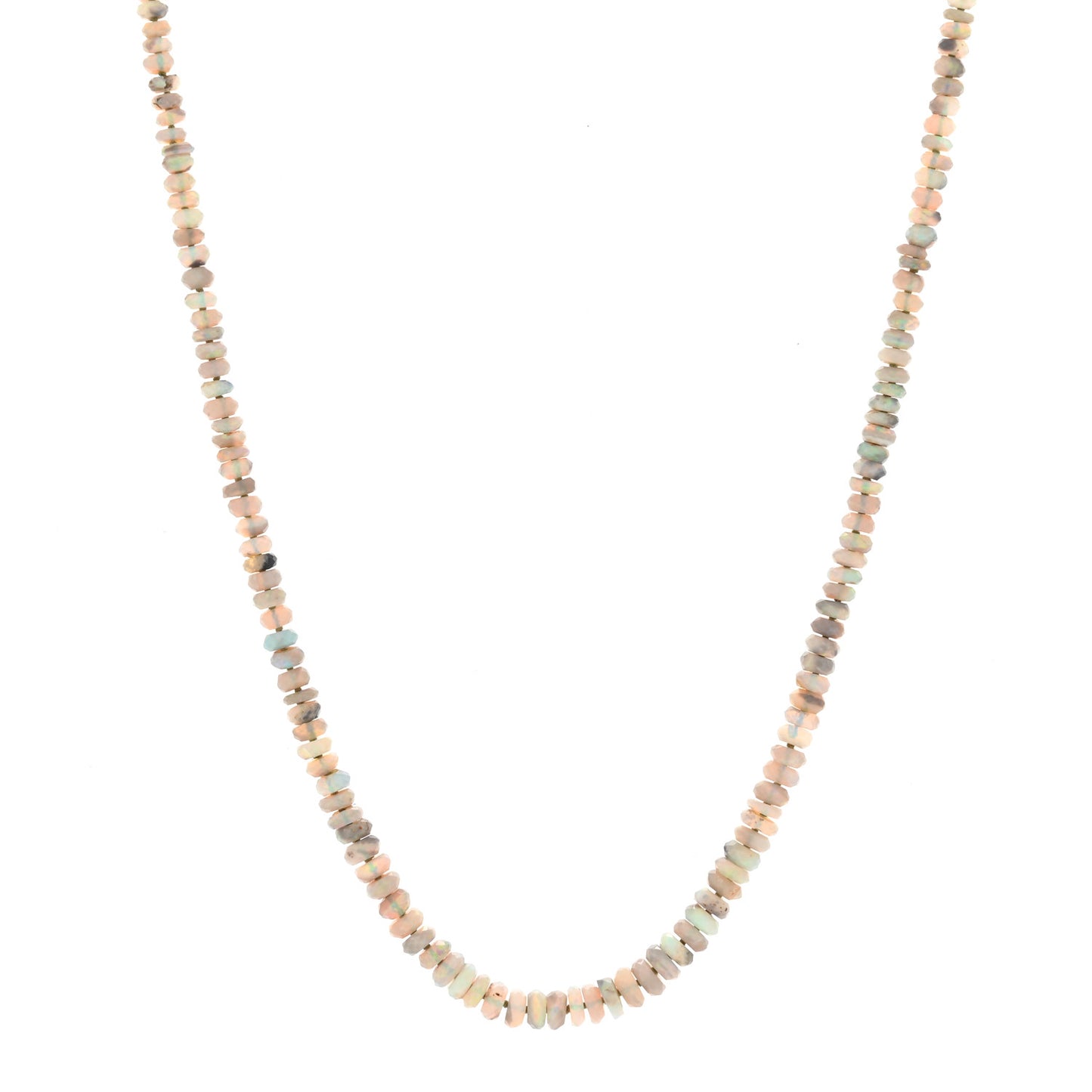 18K Yellow Gold Opal Candy Beaded Necklace