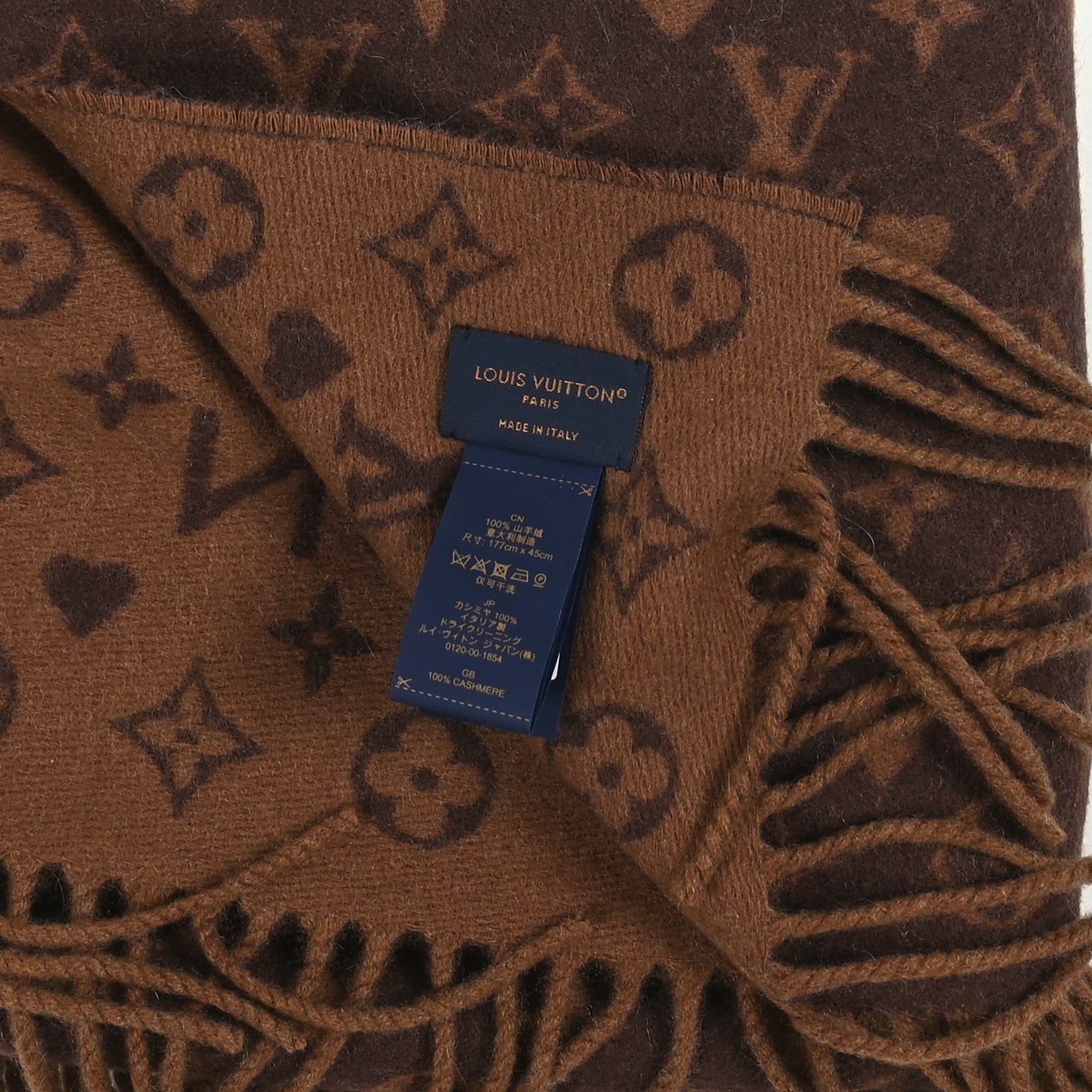 Louis Vuitton Cashmere Monogram Game On Scarf Brown 3 of 3
