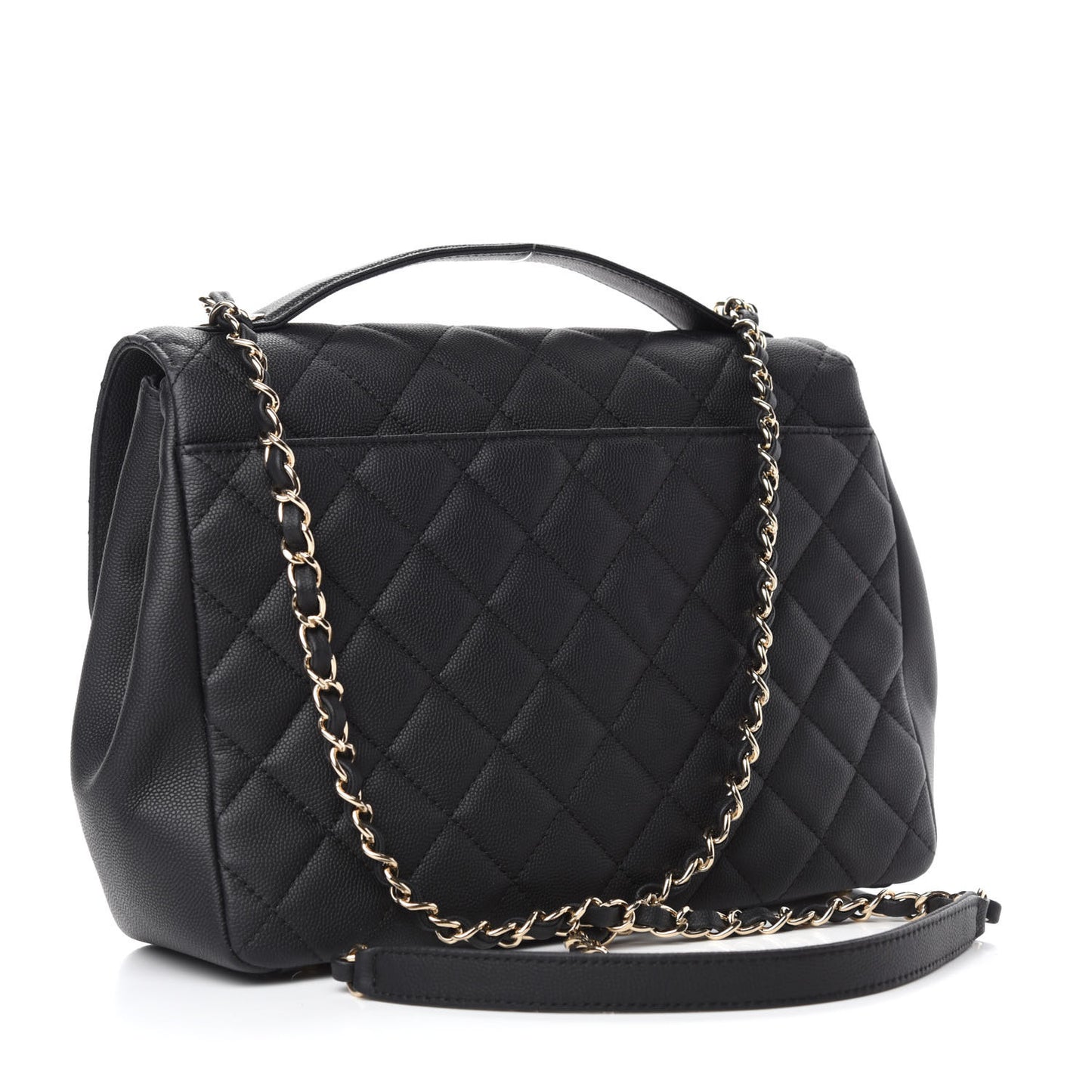 Caviar Quilted Large Business Affinity Flap Black