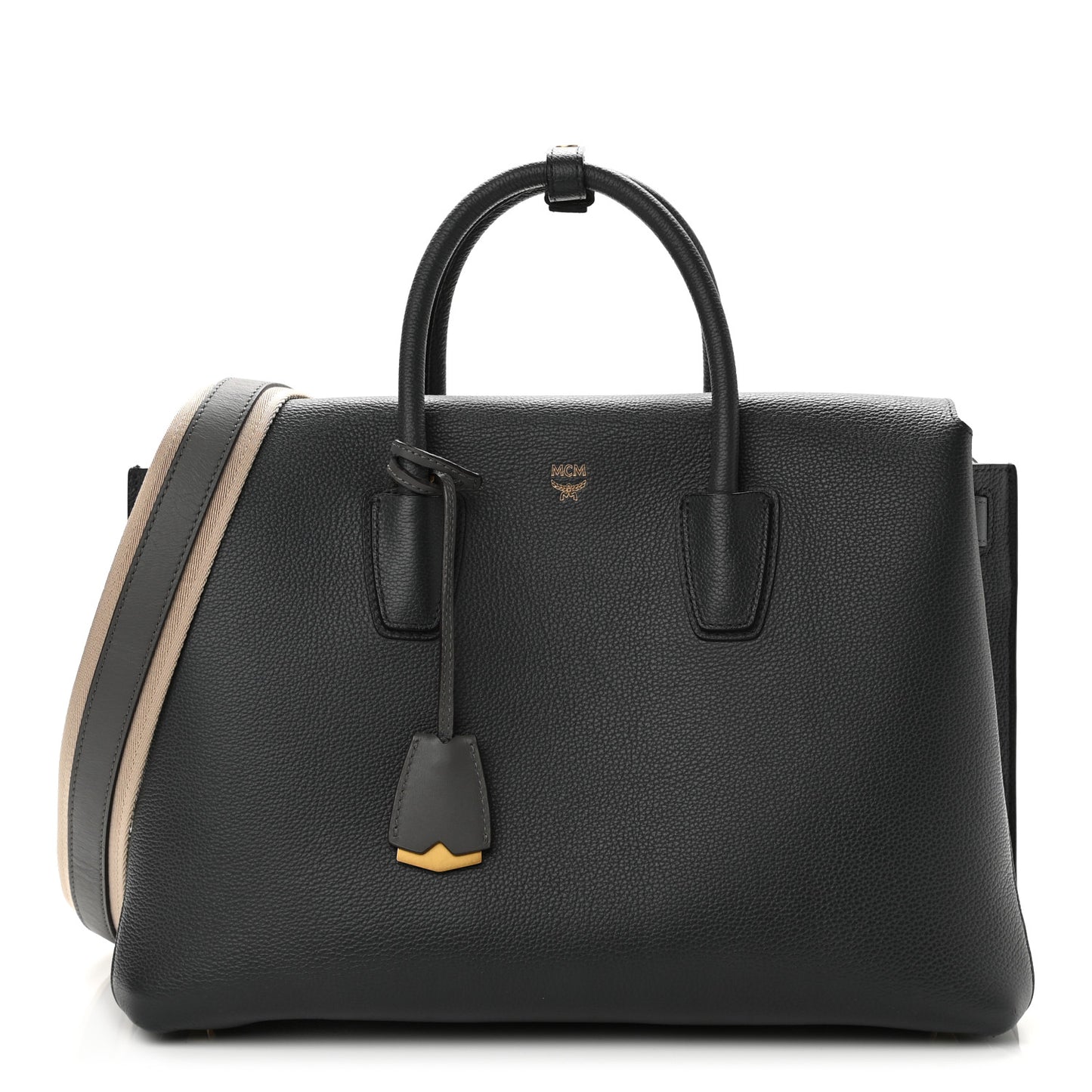 Grained Calfskin Medium Milla Tote Phantom Grey