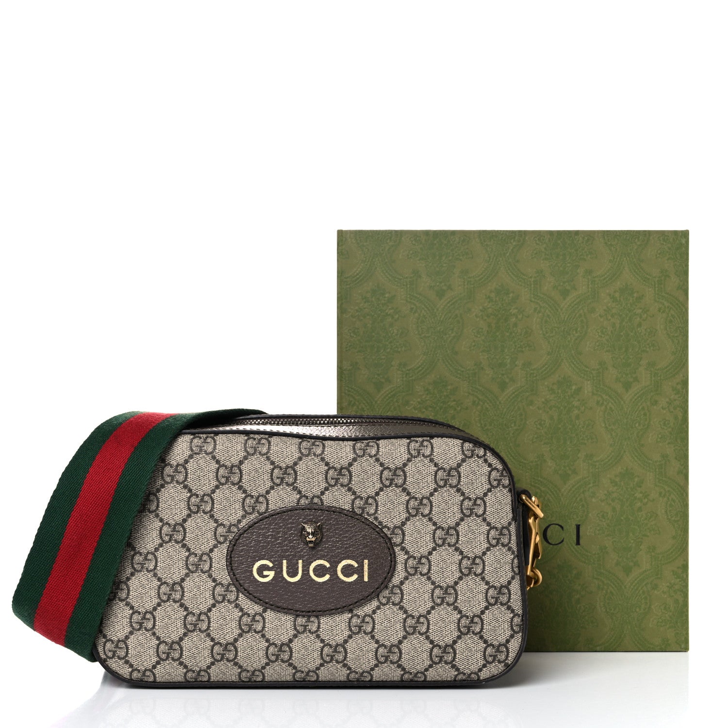 Gucci GG Supreme Monogram Web Neo Vintage Shoulder Bag Beige New Acero Crop 13 of 13
