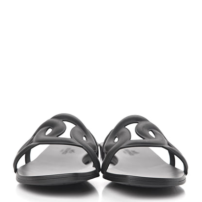Hermes Rubber Aloha Sandals 37 Black 2 of 8