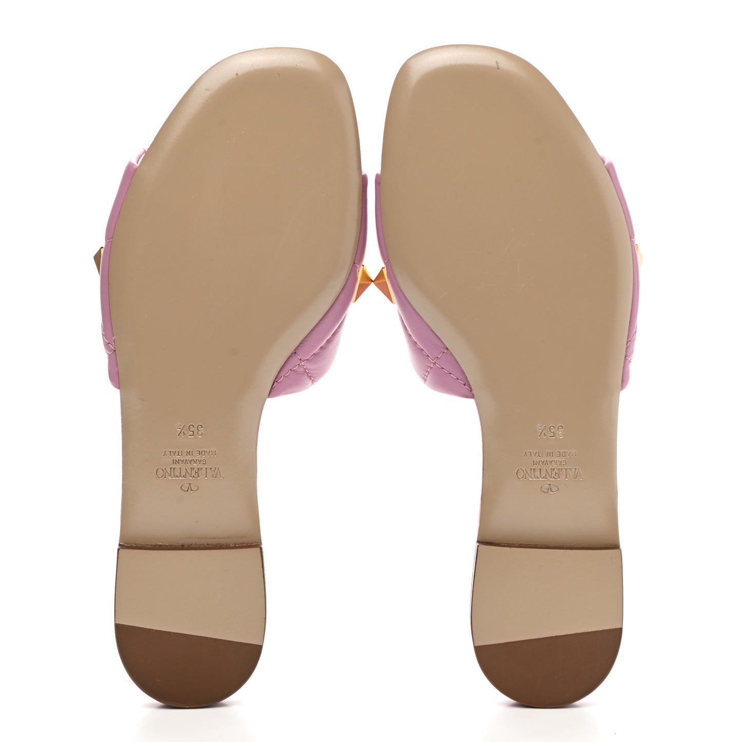 Nappa Roman Stud Flat Slide Sandals 35.5 Giacinto
