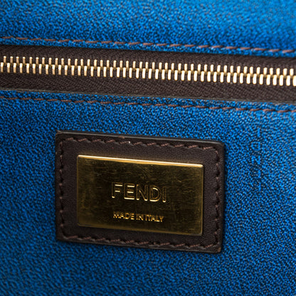 Fendi Zucca Spalmati Small Roll Tote Tobacco Blue 6 of 8