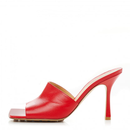 Bottega Veneta Lambskin Stretch Mule Sandals 40 Bright Red 1 of 9