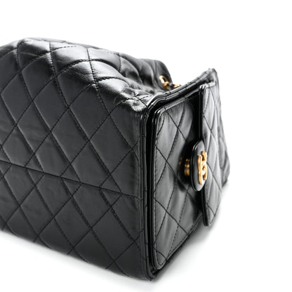 Chanel Shiny Crumpled Calfskin Quilted Small Chanel 25 Handbag Black 10 of 10