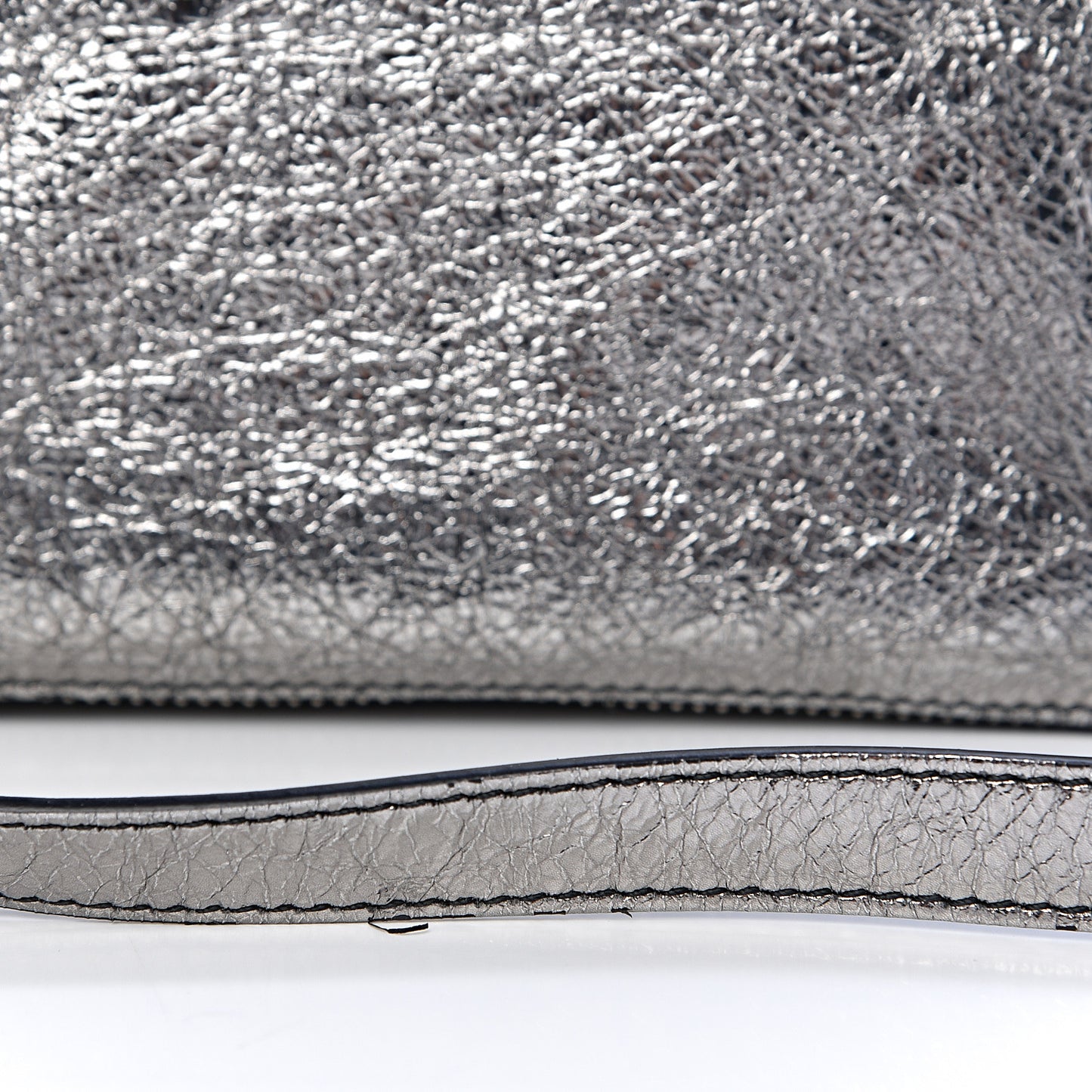 Metallic Lambskin Tiny PS1 Satchel Silver