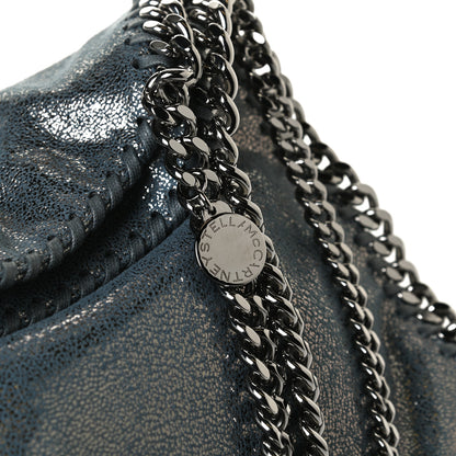 Stella McCartney Metallic Shaggy Deer Mini Falabella Fold Over Tote Blue Lagoon 10 of 11