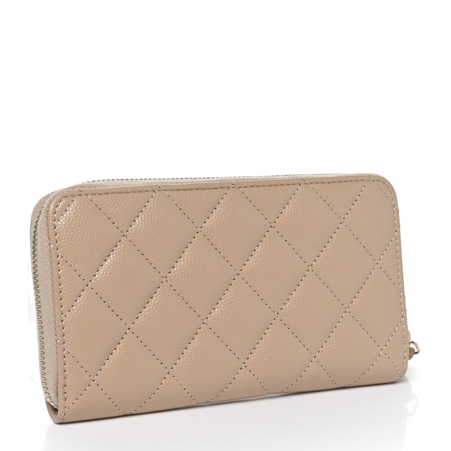 Chanel Caviar Quilted Medium Zip Around Wallet Beige 3 of 8