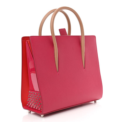 Christian Louboutin Calfskin Empire Patent Studded Medium Paloma Loulou 3 of 16