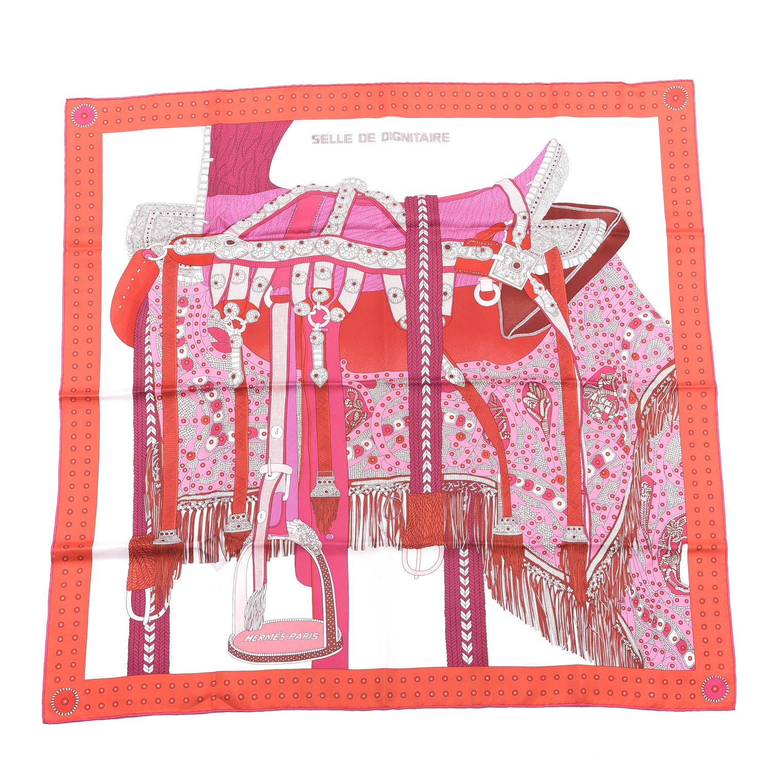 Hermes Silk Selle De Dignitaire Scarf 90 1 of 7